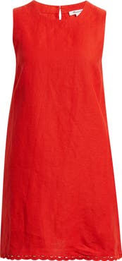 Madewell Embroidered Linen Mini Shift Dress