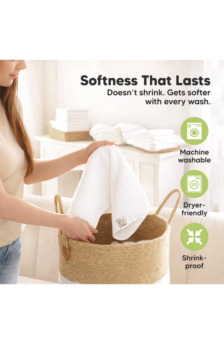 KeaBabies 10-Pack Lyra Muslin Burp Cloths, Alternate, color, Nordic