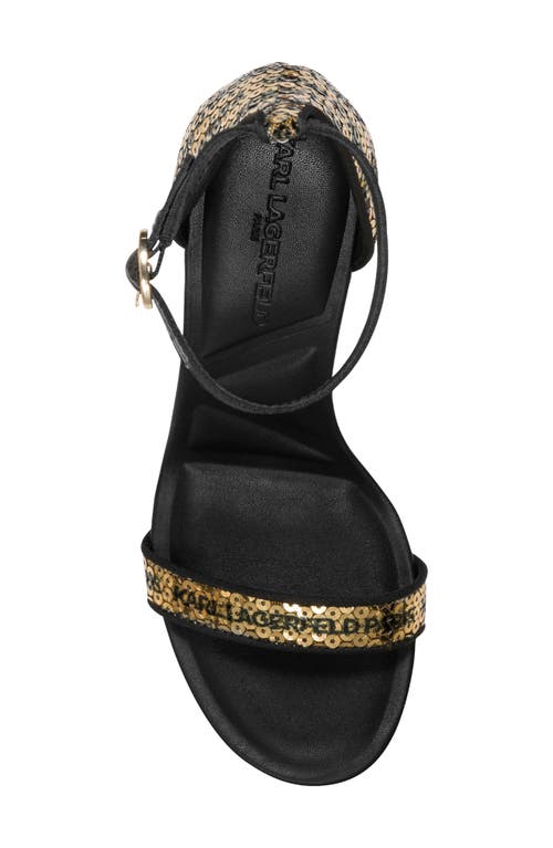 Karl Lagerfeld Paris Kenz Sequin Ankle Strap Sandal In Multi