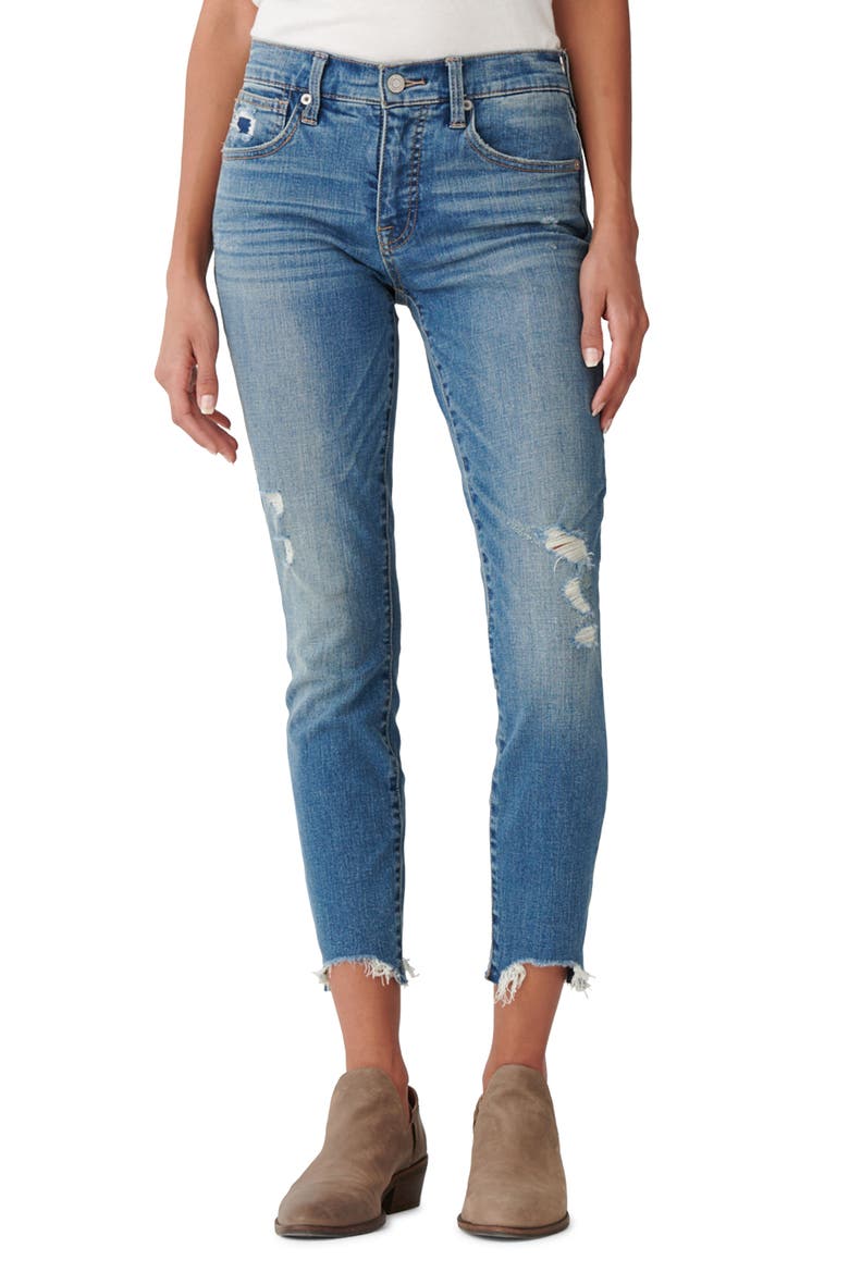 Ava Distressed Chewed Hem Crop Skinny Jeans, Alternate, color, VIA ALCALDE DX