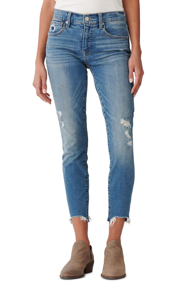 Lucky Brand Ava Distressed Chewed Hem Crop Skinny Jeans, Alternate, color, 