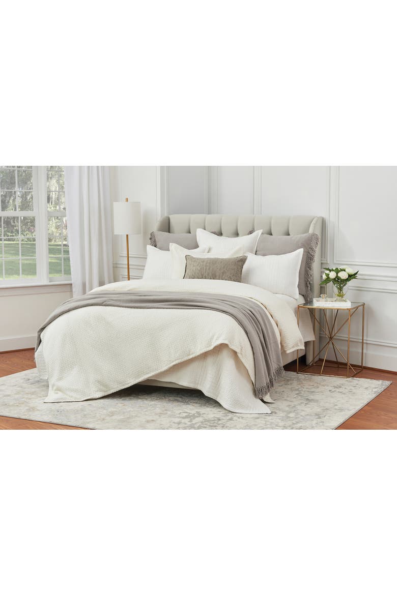26" x 26" Willa White Ivory Cotton Voile Euro Pillow Sham w/ Flange, Alternate, color, Off-White