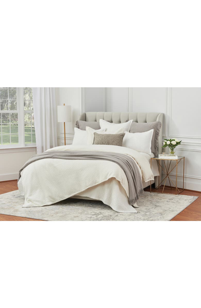 ELISABETH YORK 26" x 26" Willa White Ivory Cotton Voile Euro Pillow Sham w/ Flange, Alternate, color, Off-White