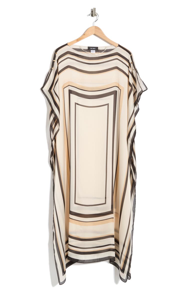 Square Striped Duster, Alternate, color, IVORY BLACK