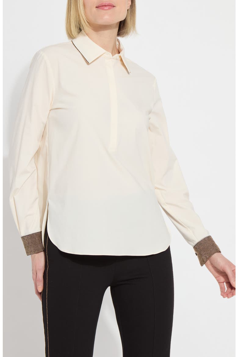 Jamie Micro Beaded Shirt, Alternate, color, MACADAMIA