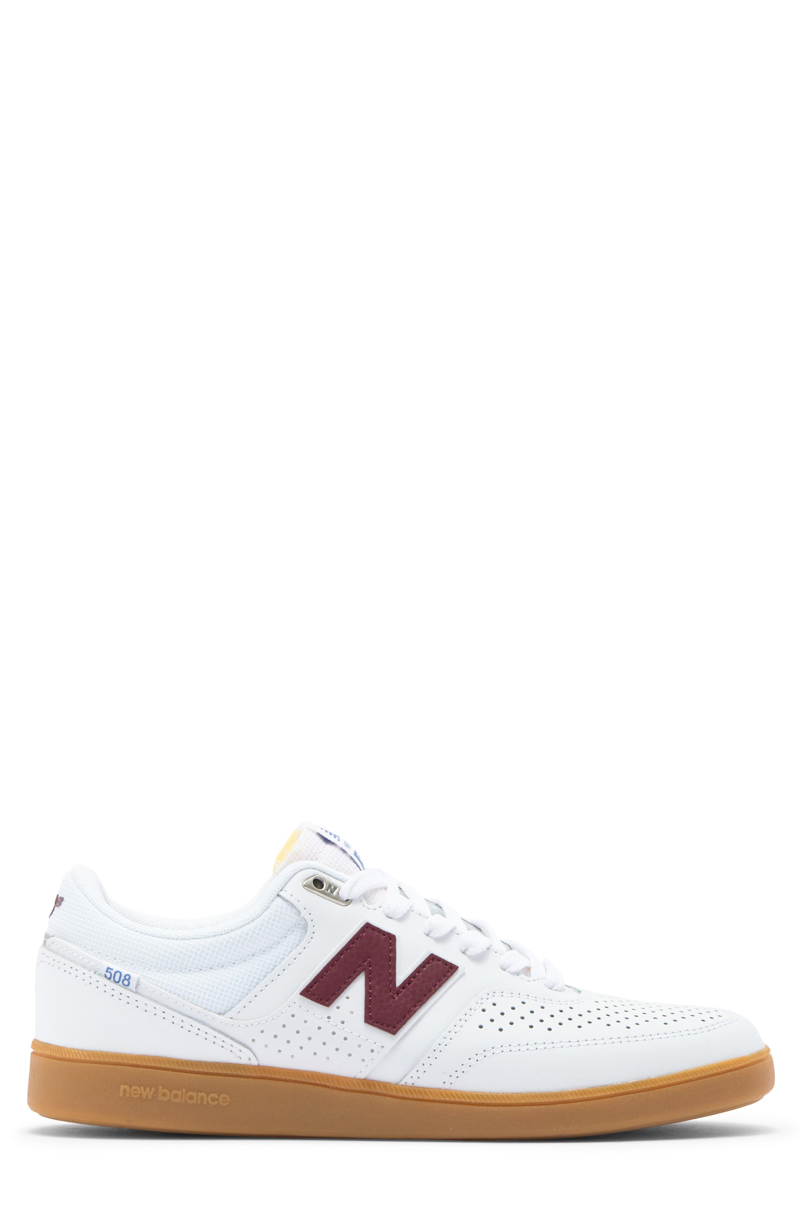 New Balance Numeric Brandon Westgate 508 Sneaker, Alternate, color, White/ Nb Burgundy