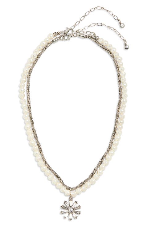 Layered Starburst Pendant Necklace