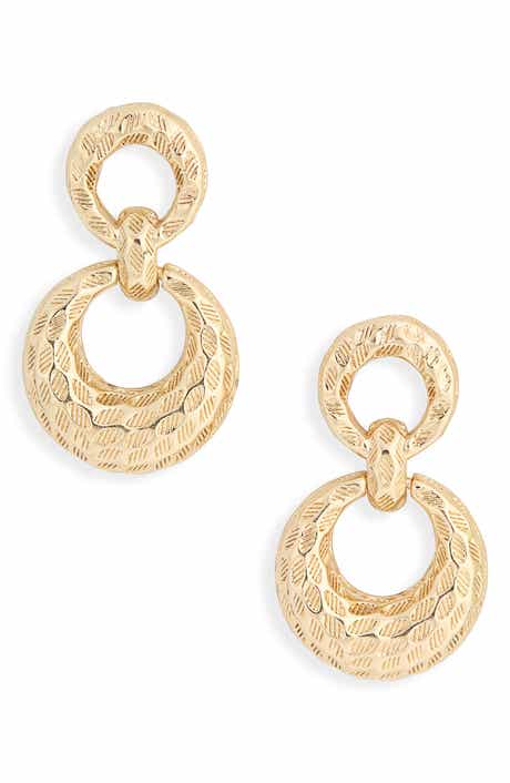 Double Circle Drop Earrings