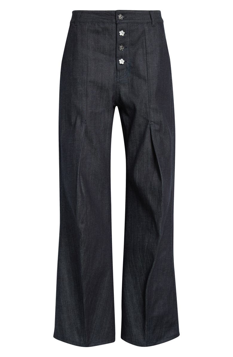 Cecilie Bahnsen Carmela Denim Trousers, Alternate, color, Indigo Denim