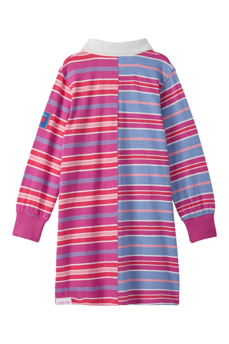 Kids' Colorblock Stripe Long Sleeve Cotton Dress, Alternate, color, RASPBERRY ROSE