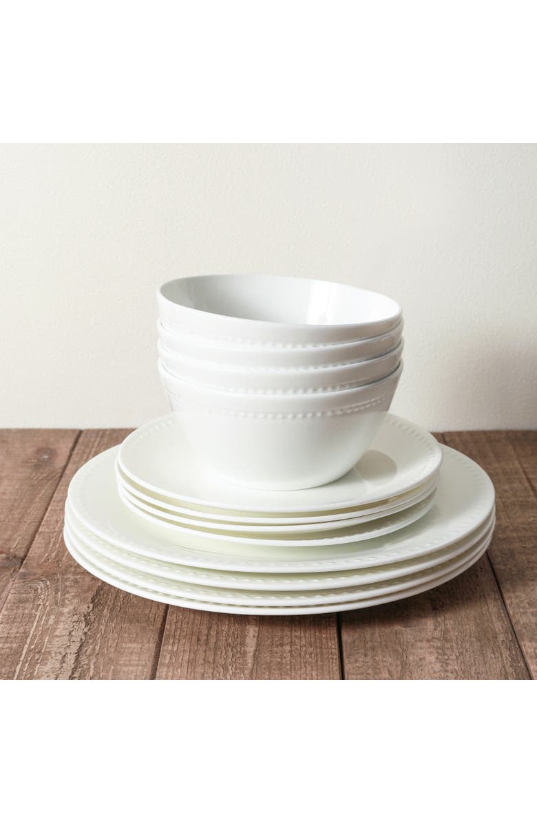 Stone Lain Ava Bone China 16-Piece Dinnerware Set, Alternate, color, White