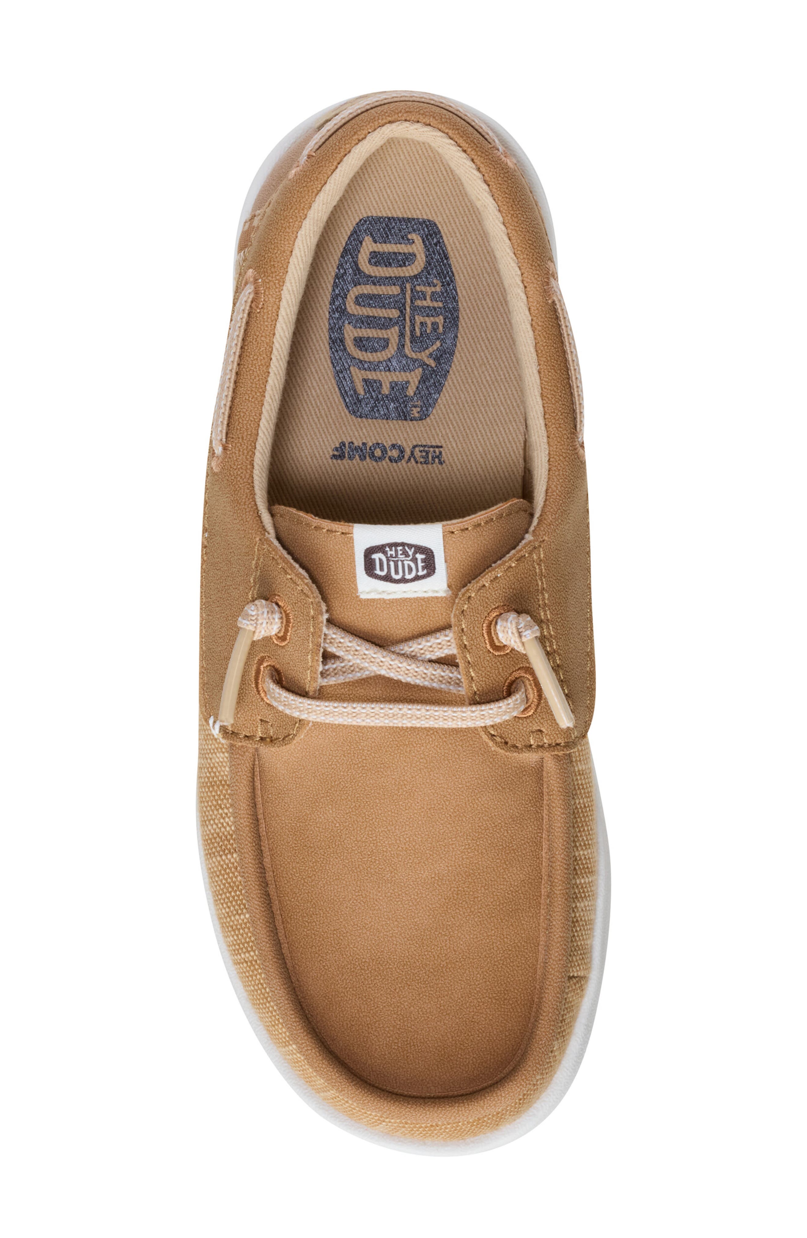 Hey Dude Kids' Wells Slip On Boat Shoe, Alternate, color, Cognac