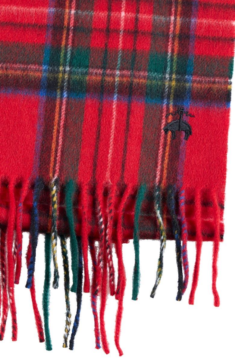 Brooks Brothers Wool & Cashmere Plaid Scarf, Alternate, color, Red