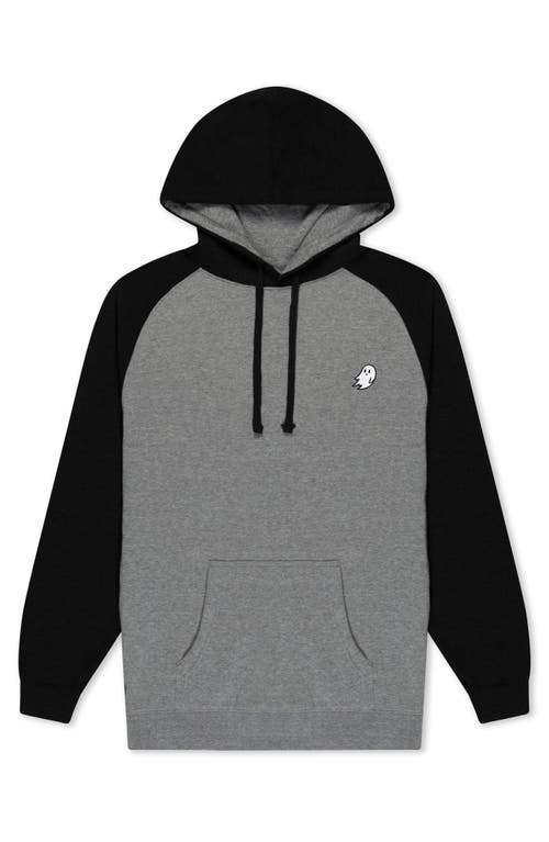 Dalix Mens Ghost Midweight Fleece Raglan Sleeve Hoodie In Gray