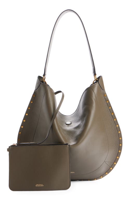 Isabel Marant Oskan Leather Hobo Bag In Brown