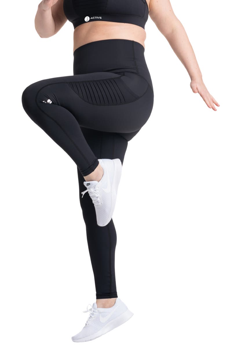 Preggo Leggings Kahina High Waist Maternity/Postpartum Active Leggings, Alternate, color, Black