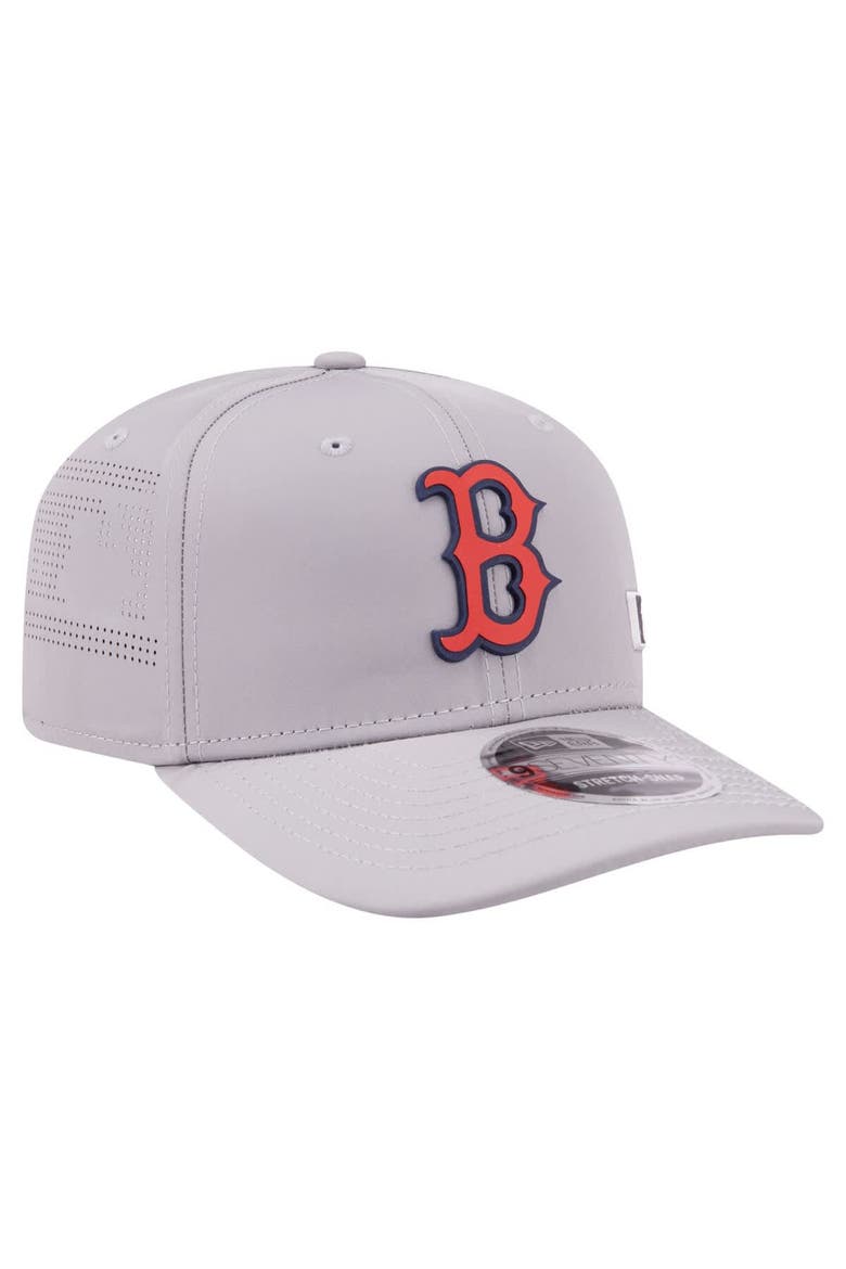 Men's New Era Gray Boston Red Sox Laser Perforated 9SEVENTY Adjustable Hat, Alternate, color, Gray