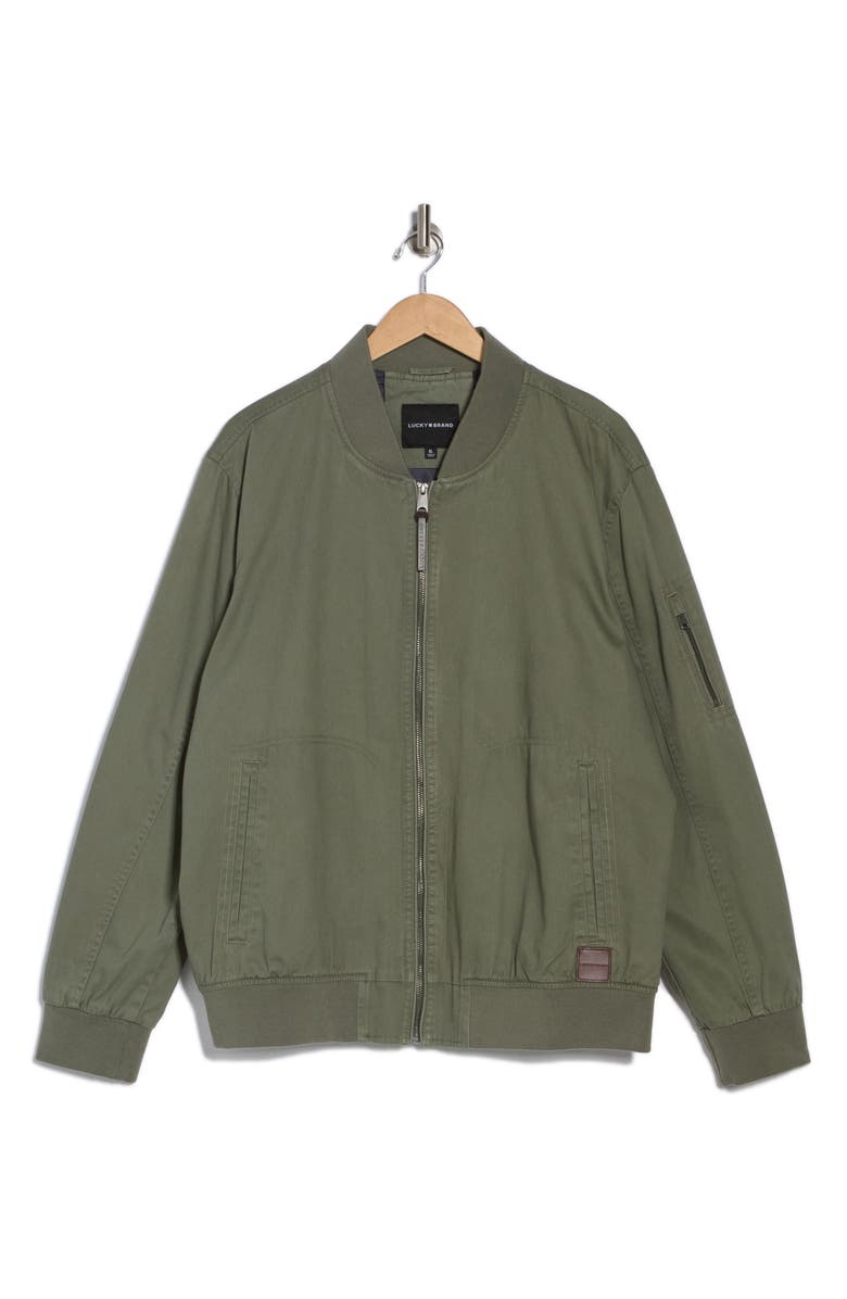 Lucky Brand Loyalton Bomber Jacket, Alternate, color, Military Olive