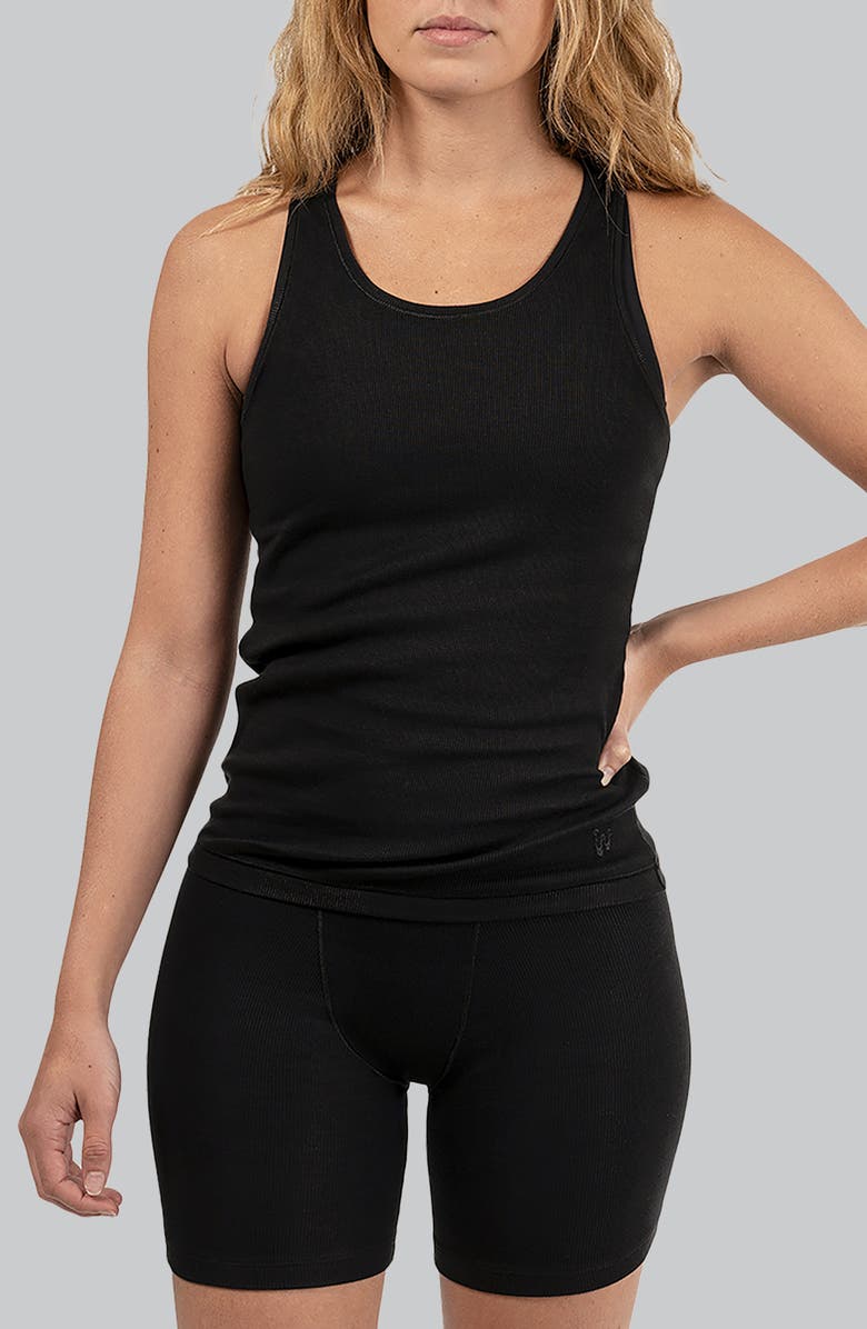 Woxer Baller Pima Cotton Blend Rib Boxer Briefs, Main, color, Black