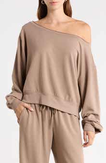 Loved Fleece Off the Shoulder Sweatshirt