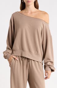 Abound Loved Fleece Off the Shoulder Sweatshirt