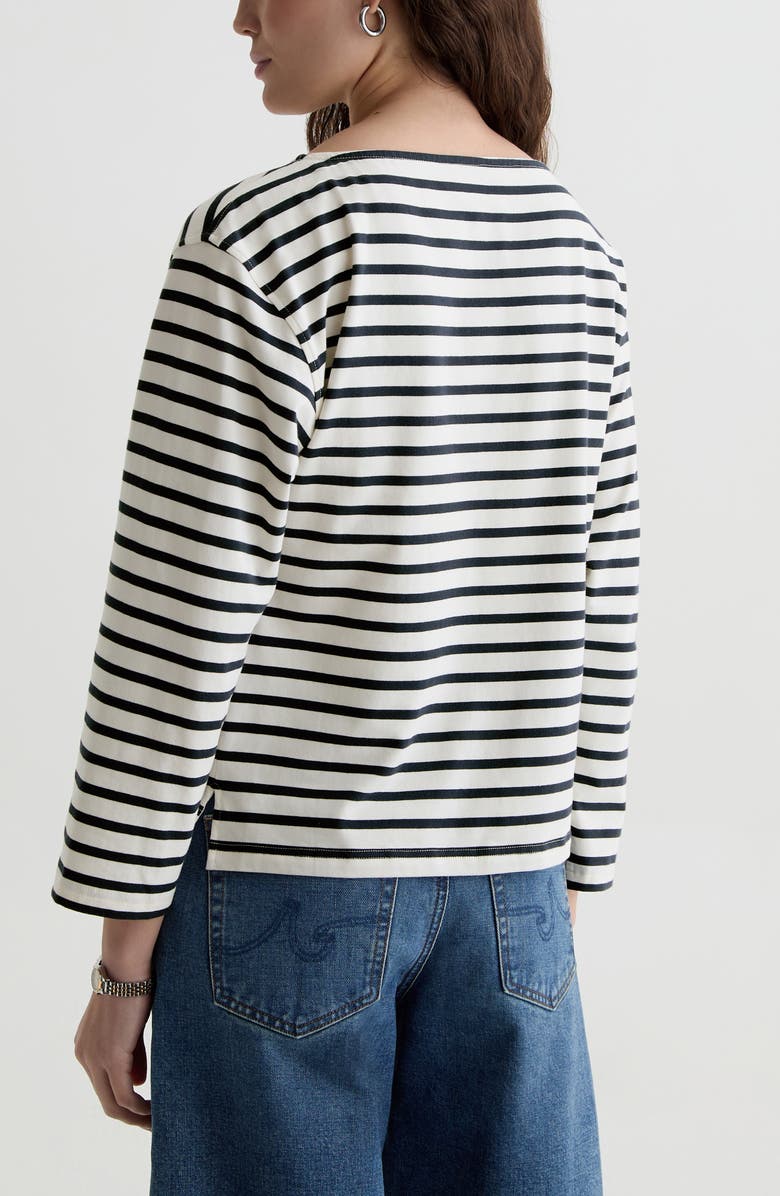 AG Annie Stripe Stretch Cotton T-Shirt, Alternate, color, 