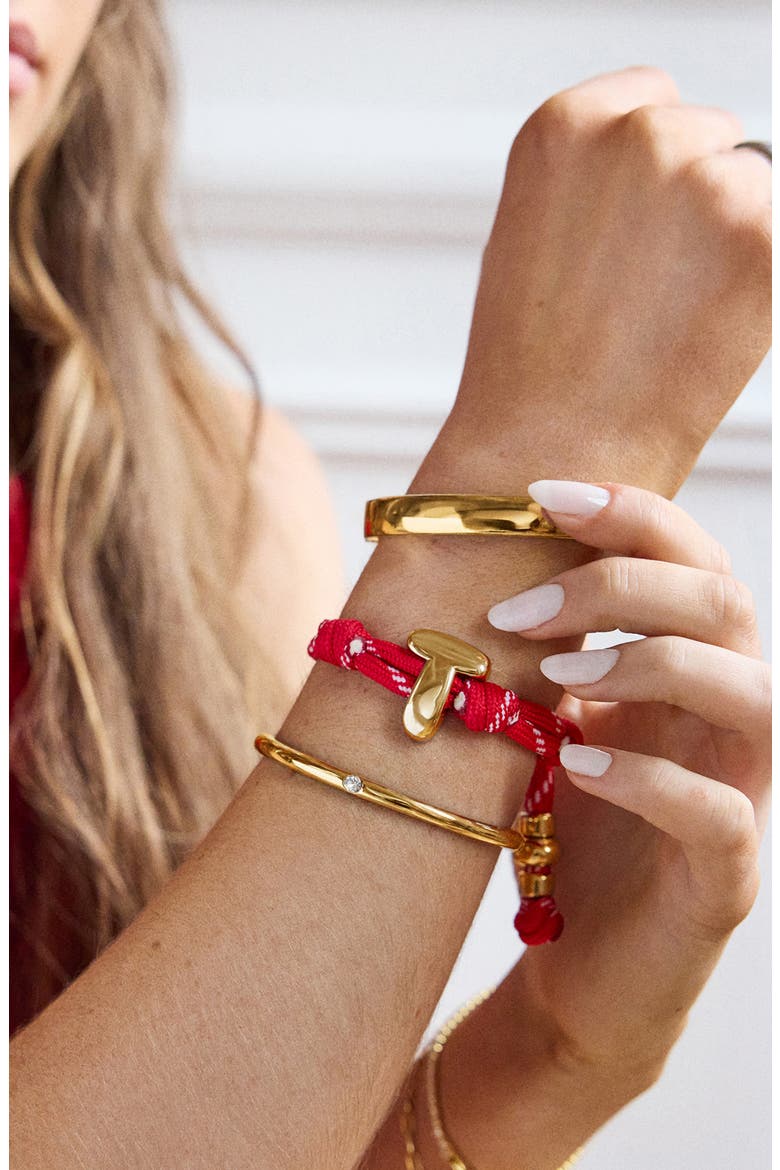 Knotty Initial Bracelet, Alternate, color, RED D
