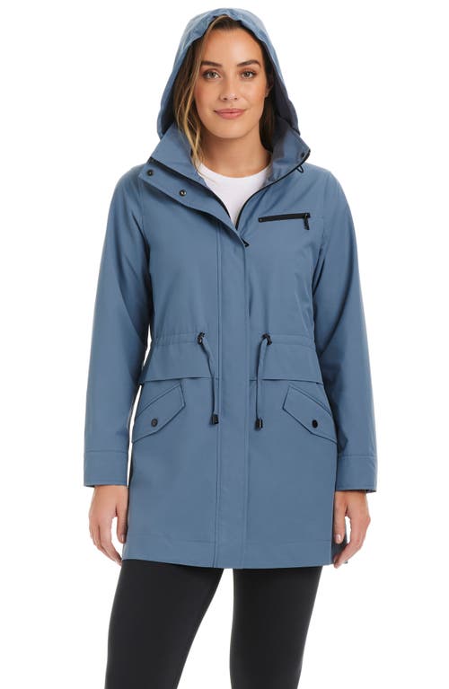 Vince Camuto Water Resistant Hooded Jacket In Slate Blue