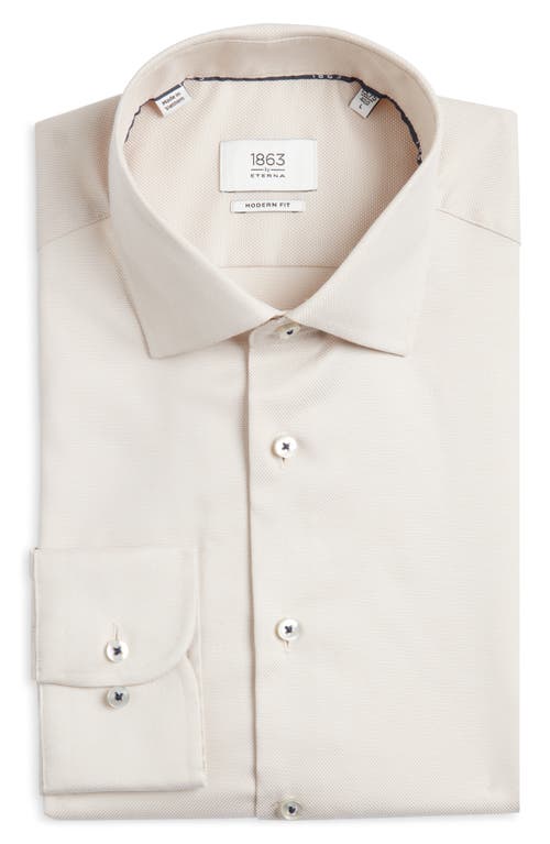 1863 By Eterna Modern Fit Solid Non-iron Cotton Oxford Cloth Dress Shirt In Neutral