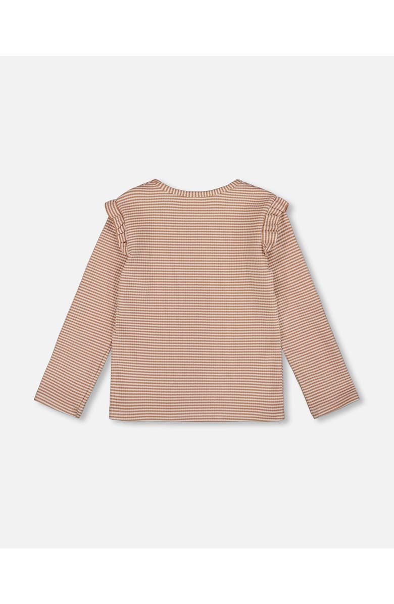 Deux par Deux Rib Striped Top, Alternate, color, Beige And Off-White
