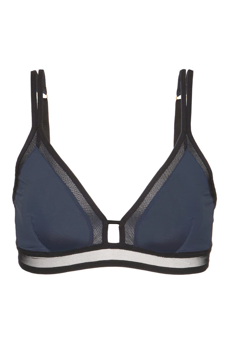 The Mesh Trim Bralette, Alternate, color, NAVY JET BLACK