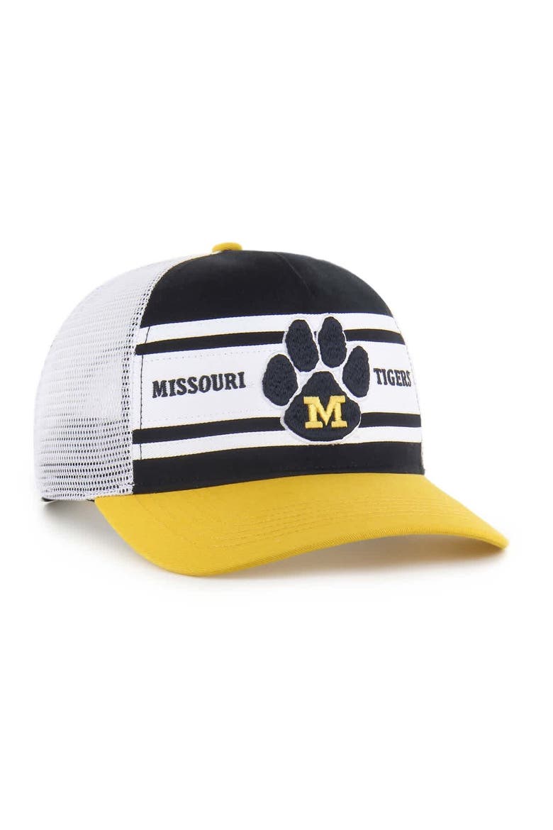 Youth '47 Black/Gold Missouri Tigers Super Stripe Hitch Adjustable Trucker Hat, Alternate, color, Black