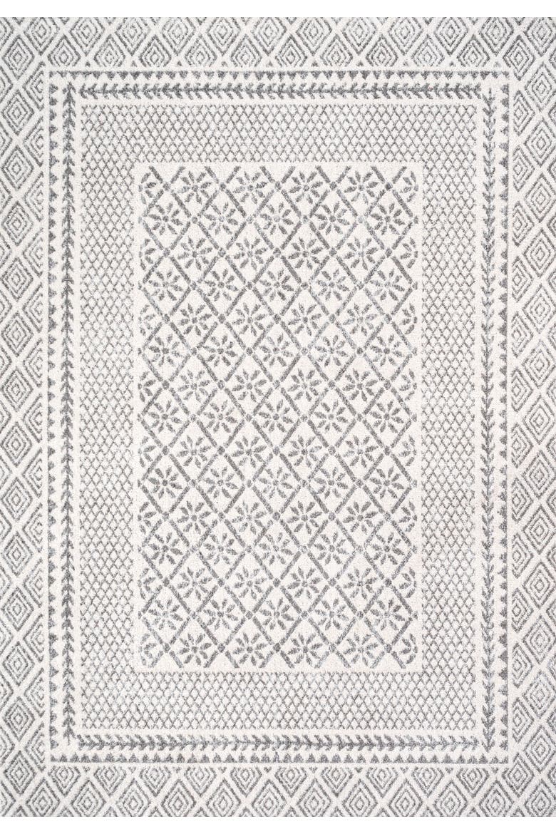 Athens Modern Geometric Boho Area Rug, Main, color, Gray/Cream