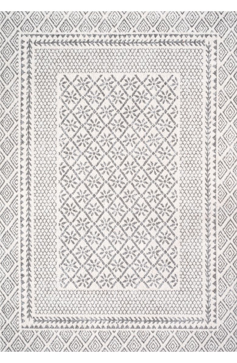 JONATHAN Y Athens Modern Geometric Boho Area Rug, Main, color, Gray/Cream