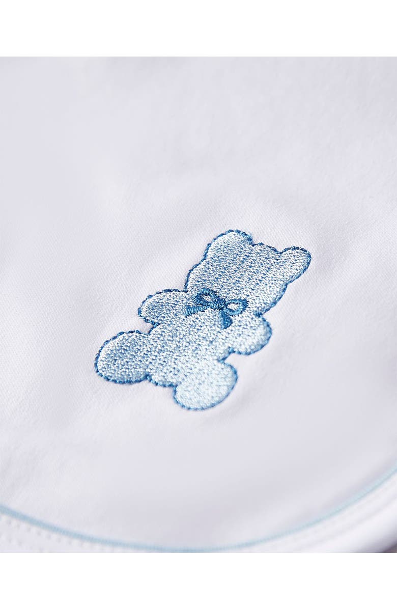 MiniMoi 3 Piece Baby Girls Cotton Footie Set with Peter Pan Collar and Embroidered Hearts, Alternate, color, Winter White