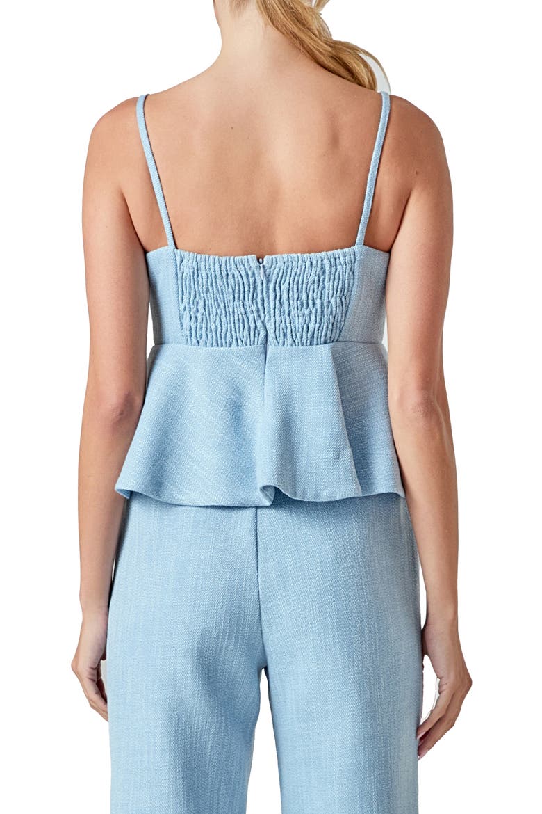 Tweed Peplum Camisole, Alternate, color, BLUE