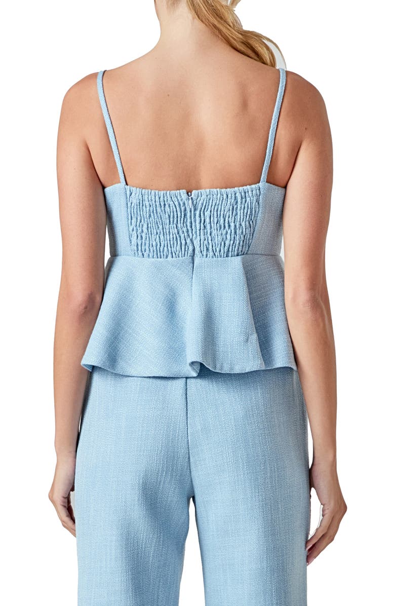 Endless Rose Tweed Peplum Camisole, Alternate, color, Blue