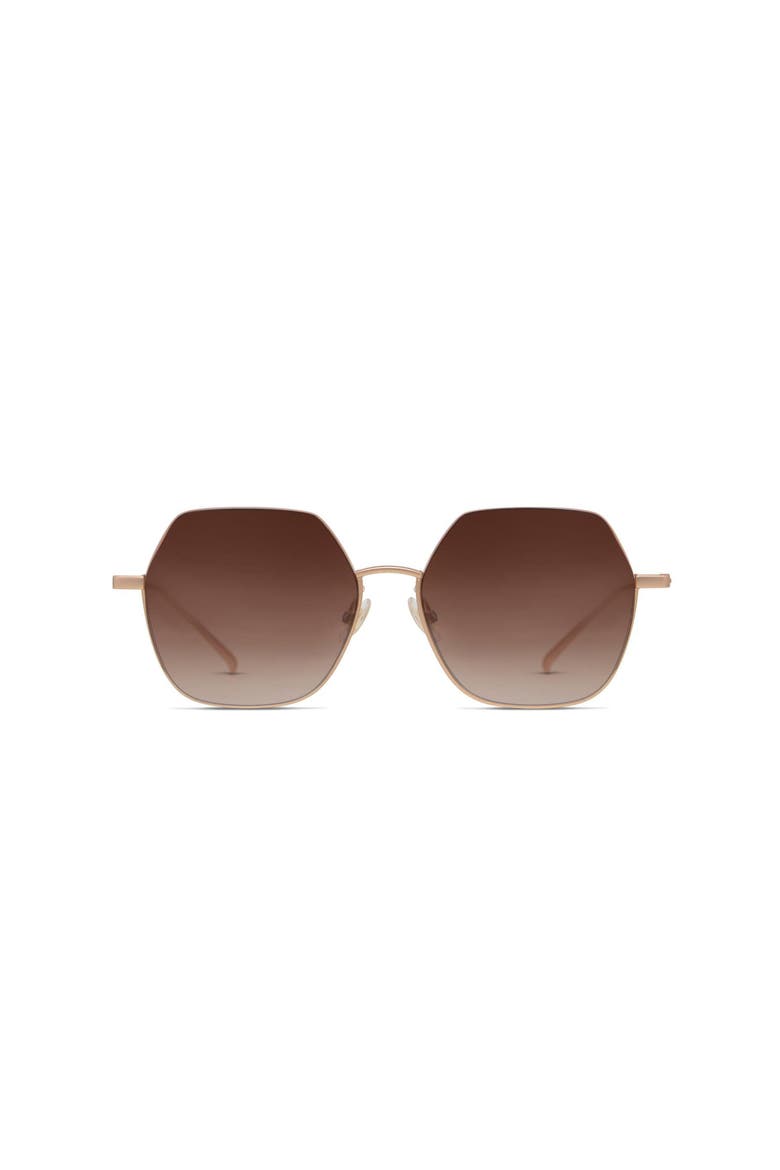 Hex 56mm Irregular Sunglasses, Main, color, Gold-Brown