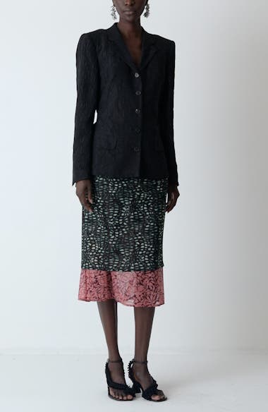 【関税&送料込】Dries Van Noten Sima Midi Skirt Sami printed gathered midi skirt in pink - Dries Van Noten