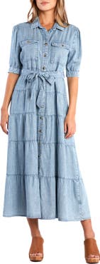 Billy T Lyla Plaid Tiered Shirtdress