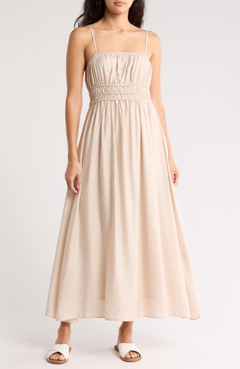 Shirred Midi Dress