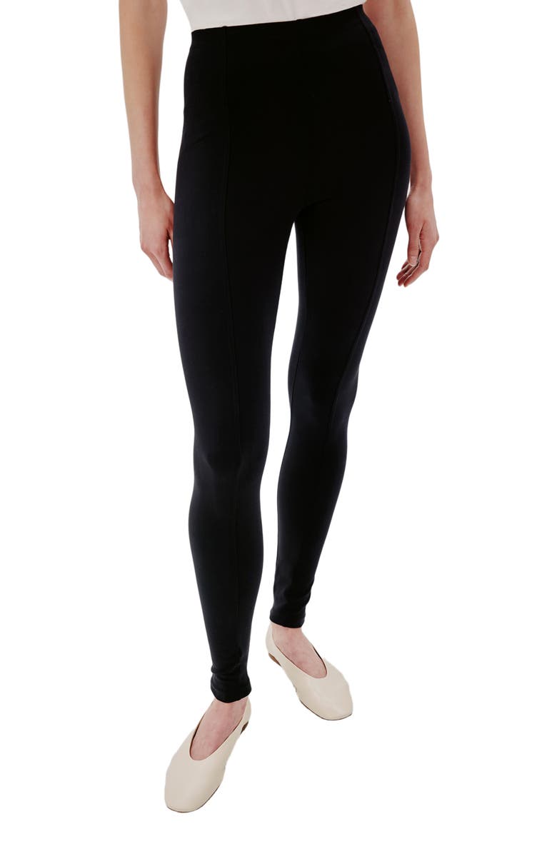 Another Tomorrow SEAMED LEGGING, Alternate, color, Black