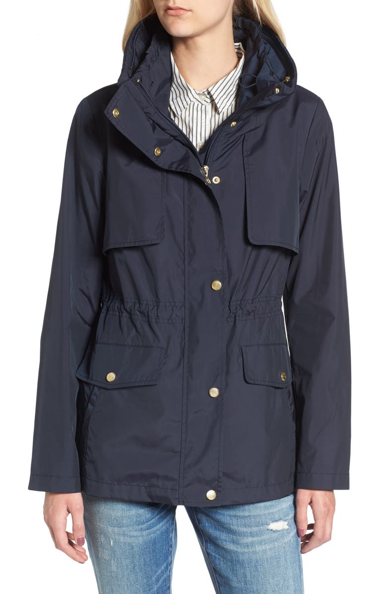 Cole Haan Water Repellent Hooded Parka, Alternate, color, Indigo