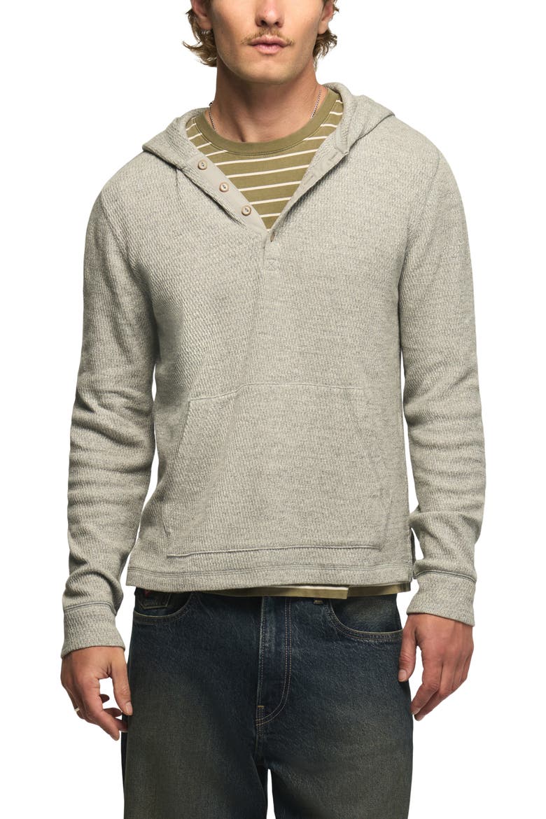 Birdseye Thermal Hoodie, Main, color, HEATHER GREY