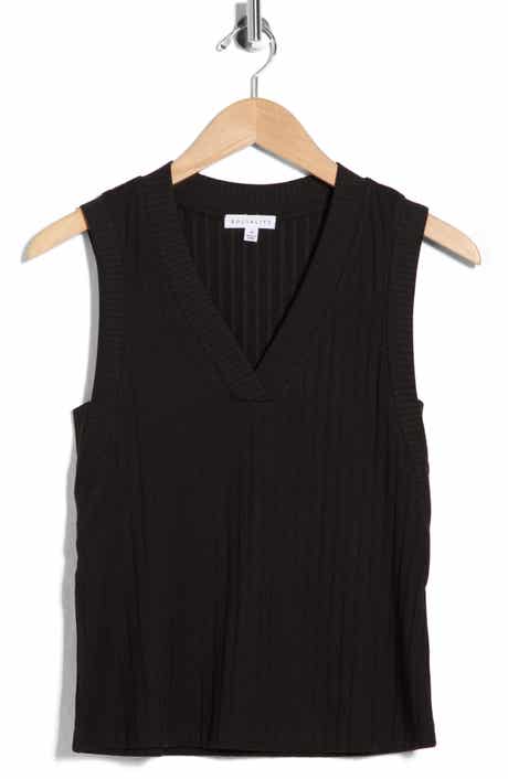 Socialite V-Neck Ribbed Knit Tank