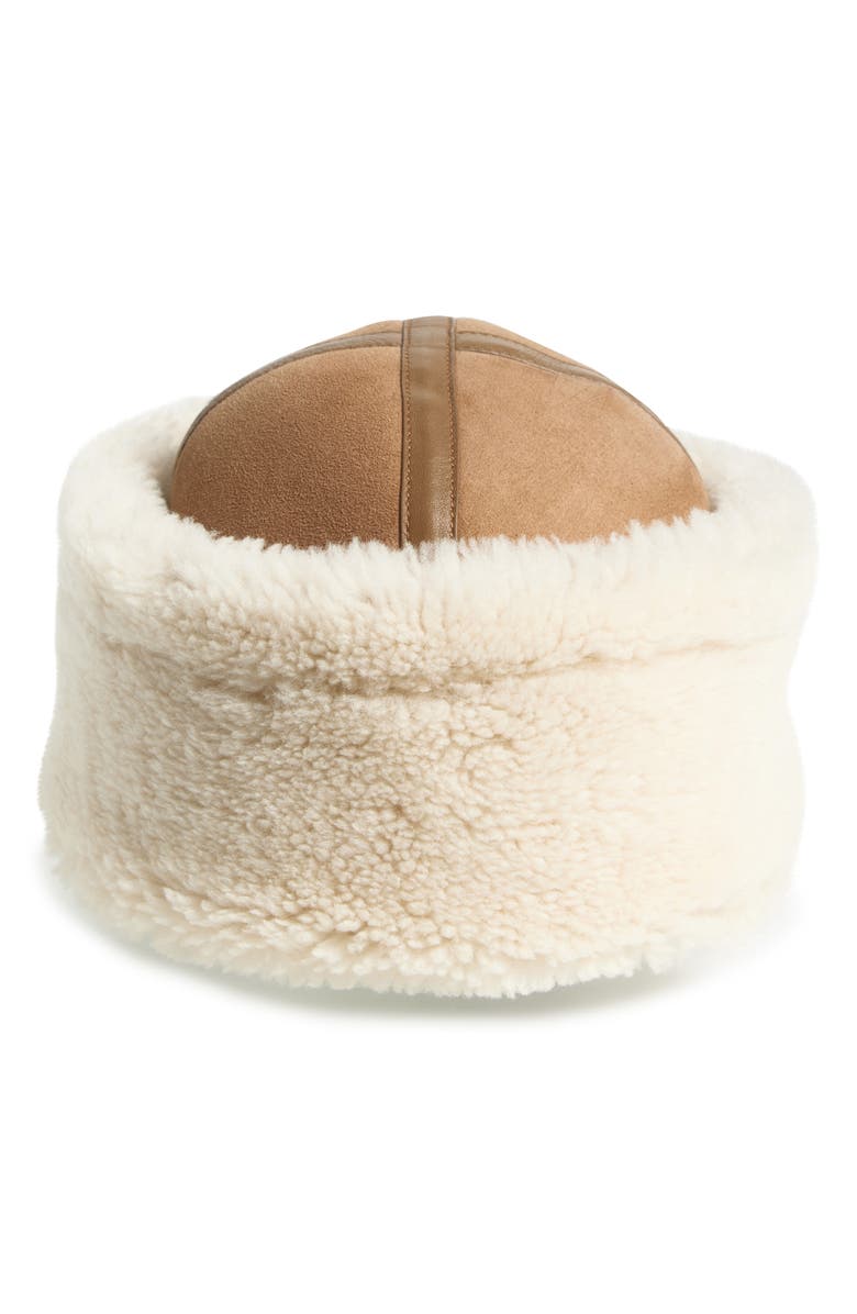 TOTEME Genuine Shearling Cuffed Hat, Main, color, 
