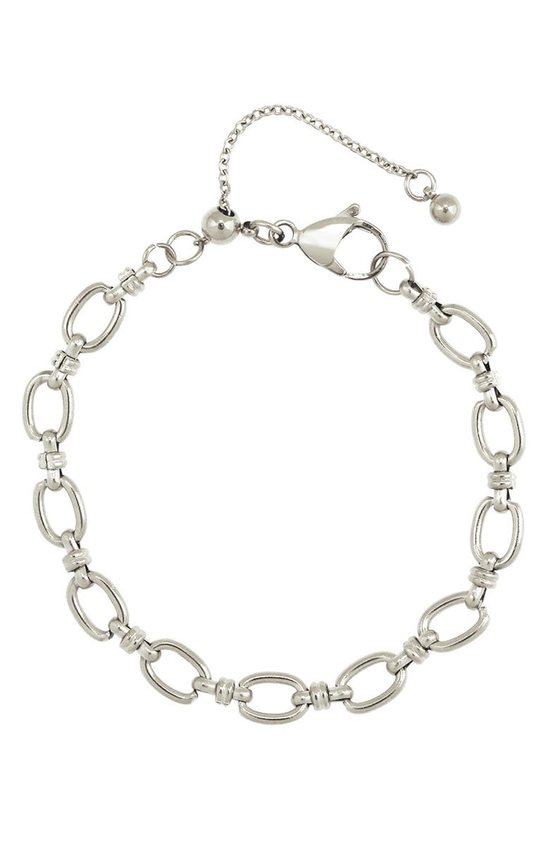 REBL Oval Link Bracelet, Main, color, Silver