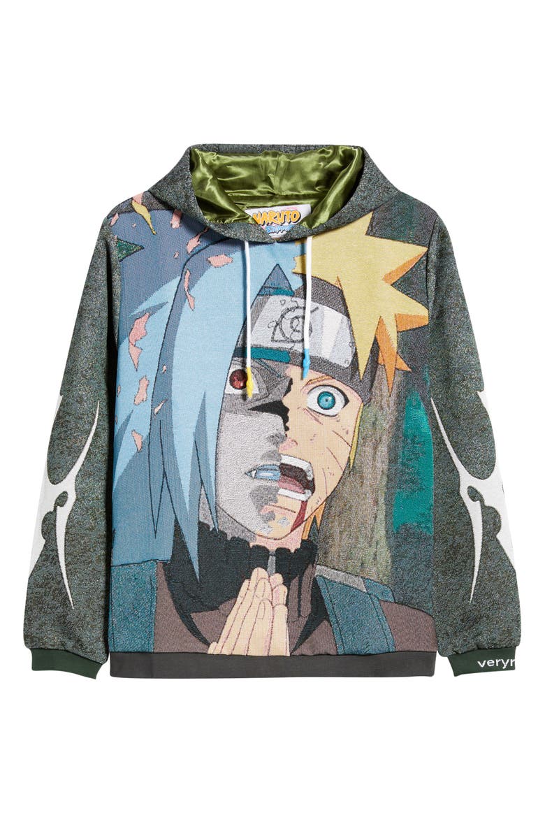 VERYRARE Narutu vs. Sasuke Jacquard Graphic Hoodie, Main, color,