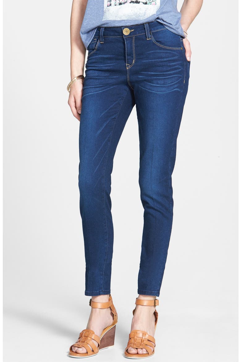 Mid-Rise Skinny Jeans, Main, color, DARK WASH