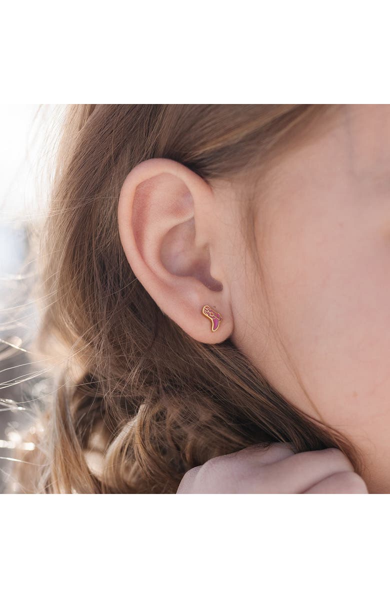 Pip Pop Cowboy Boot Stud Earrings, Alternate, color, Pink